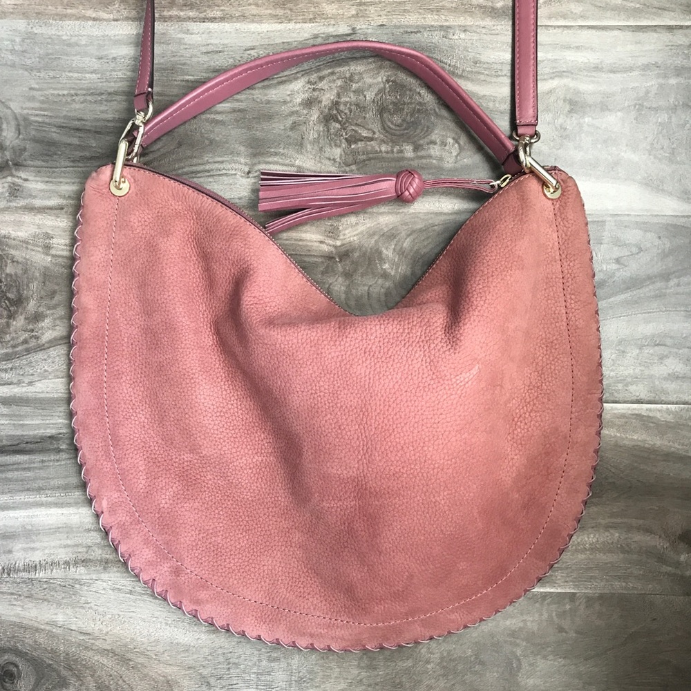 Kate Spade Pebbled Pink Leather Boho Slouch Purse